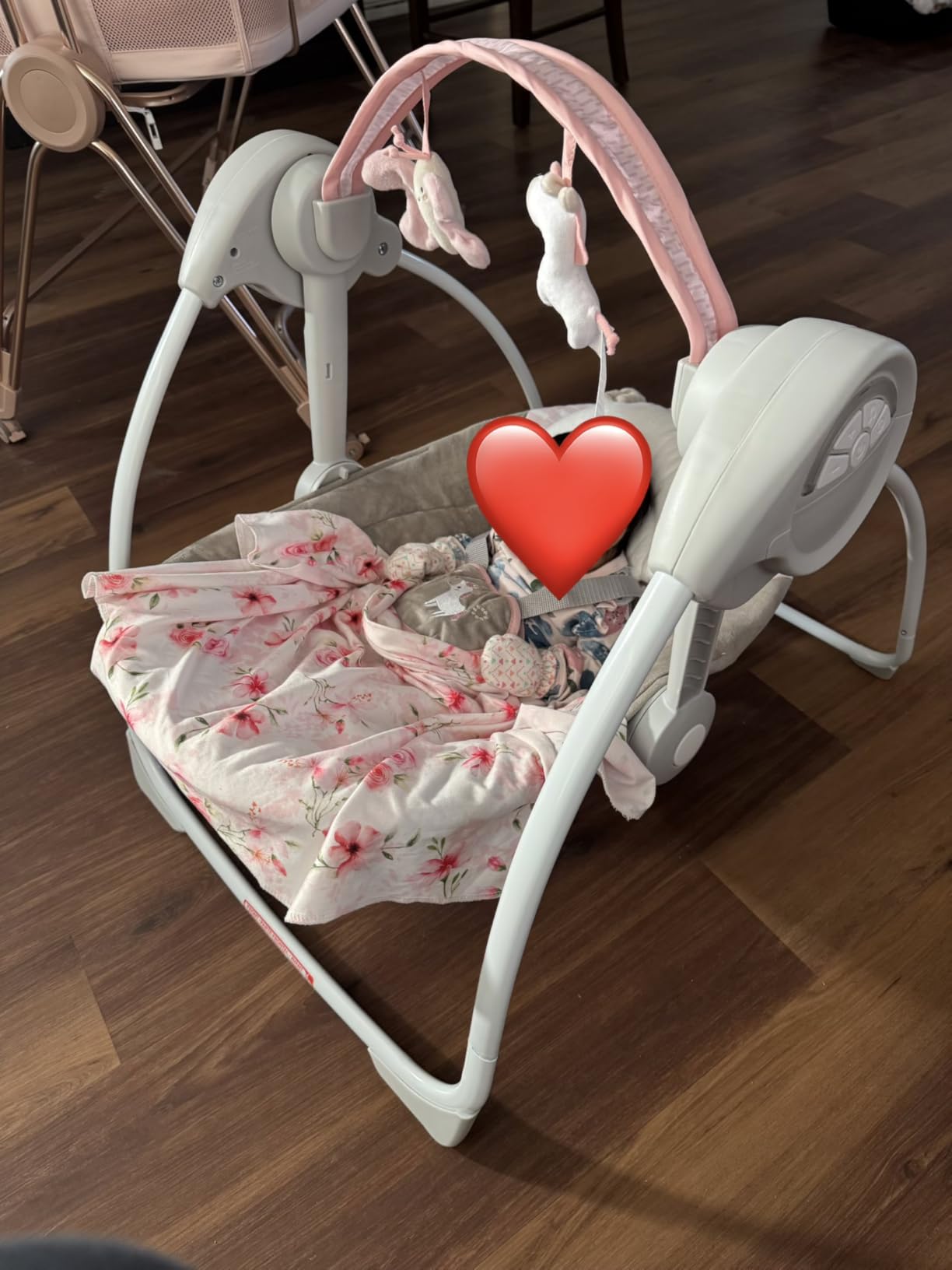 Ingenuity Soothe 'n Delight Portable Baby Swing for Infant, Newborn to 9M customer photo 1
