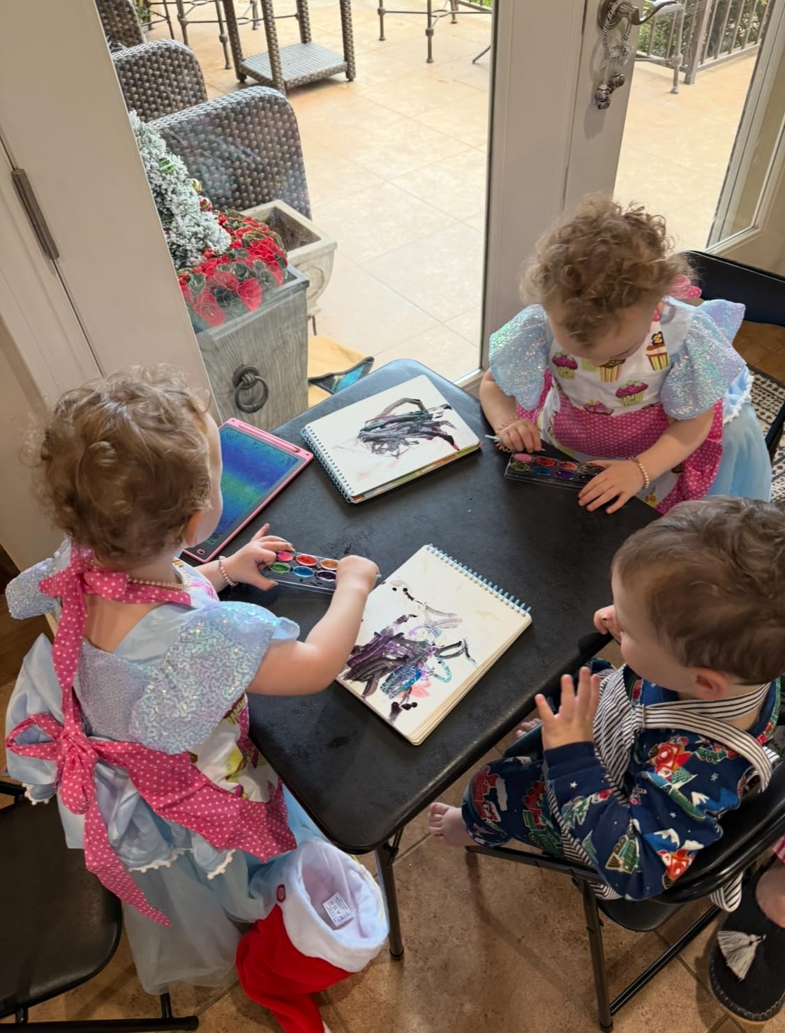 Flash Furniture Mindy Kids 5-Piece set Folding Square Table and Chairs Set for Daycare and Classrooms, Children's Activity Table and Chairs Set, Multicolor customer photo 2