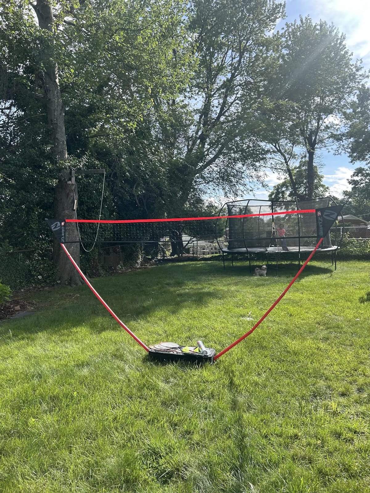 Zume Games Portable Badminton Set with Freestanding Base - Sets Up on Any Surface in Seconds - No Tools or Stakes Required customer photo 2