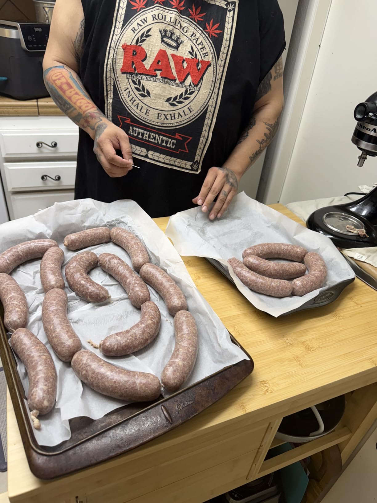 LEM Products Natural Hog Casings, 32–35mm Edible Sausage Casings for Sausage Links, Hot Dogs, Italian, Pepperoni, Salami, Homemade Sausages, Stuffs Approx. 30 lbs, 6.1 oz Package customer photo 2