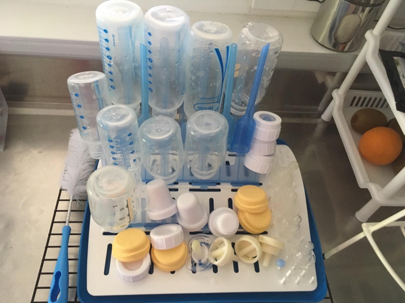 Dr. Brown's Folding Baby Bottle Drying Rack, Blue/White customer photo 2