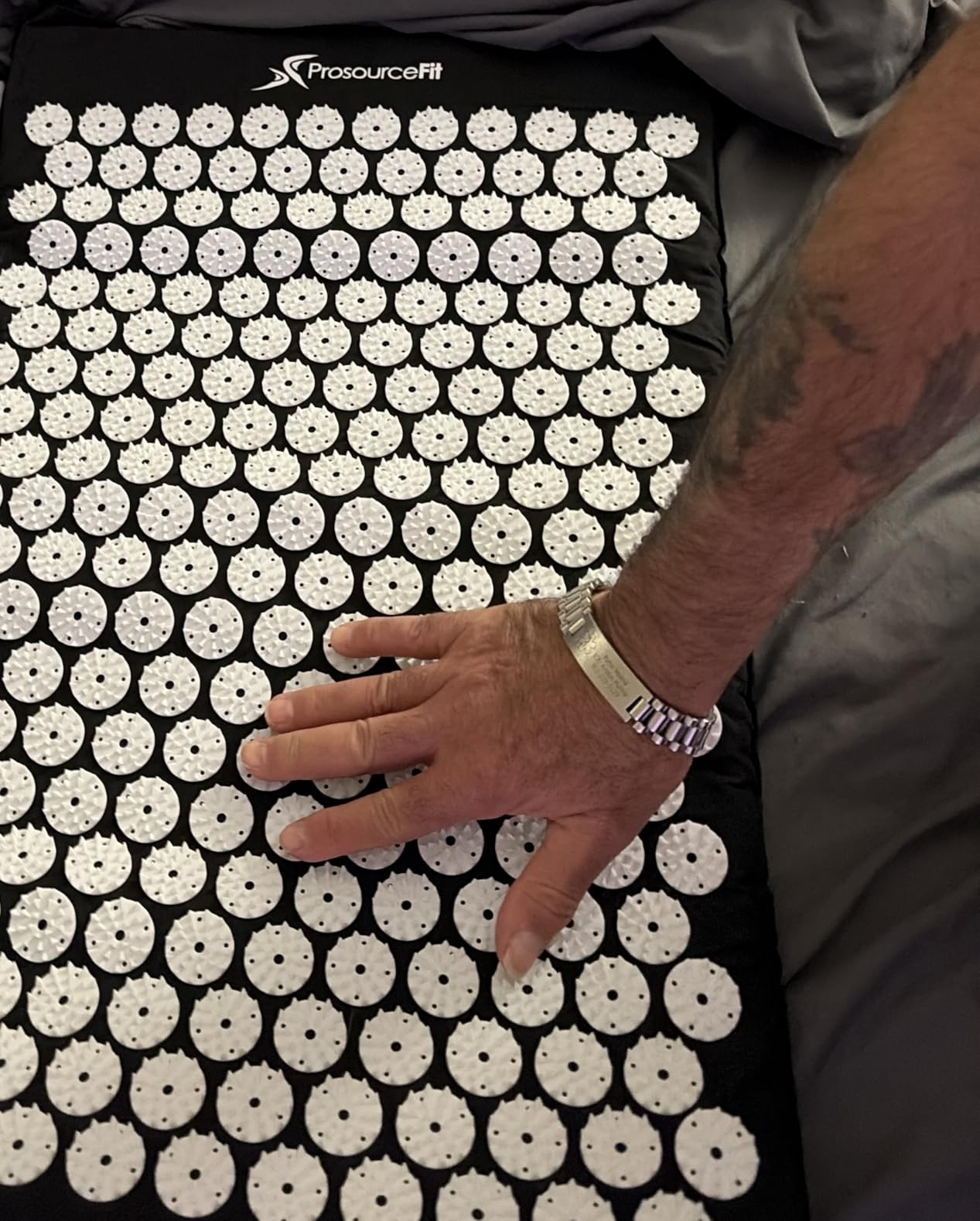 ProsourceFit Acupressure Mat and Pillow Set for Back/Neck Pain Relief and Muscle Relaxation, Purple customer photo 1