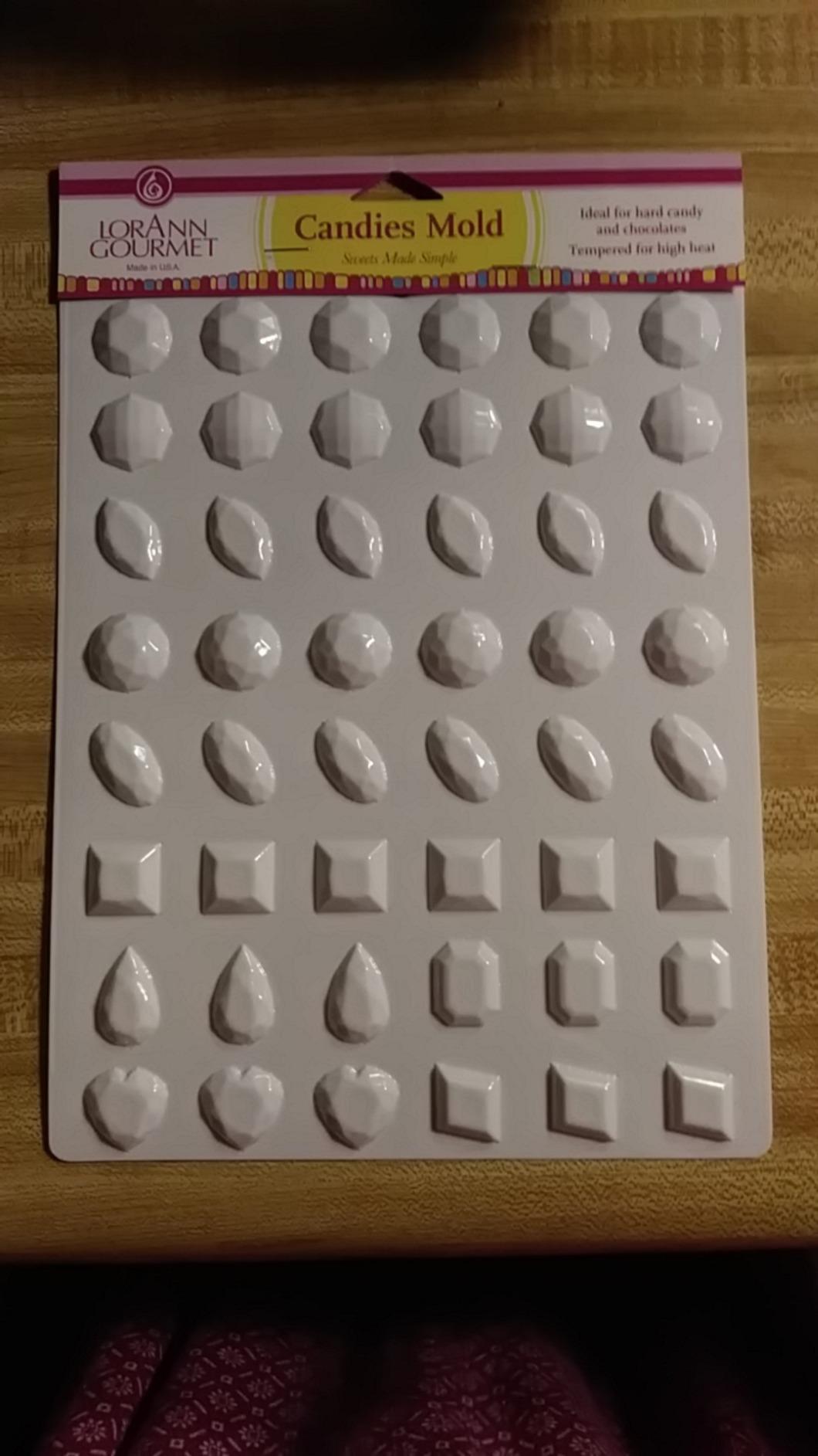 LorAnn Hard Candy Making Mold Gems Set - Includes Rectangle, Hexagon and Disc Molds customer photo 2
