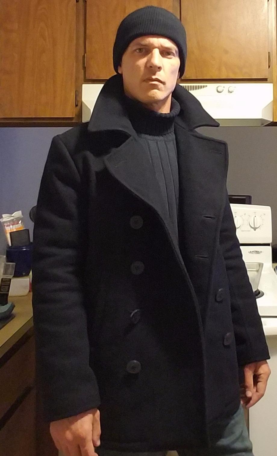 Seibertron Men's Woolen Coat US Navy Type 80% Wool USN Pea Coat customer photo 1