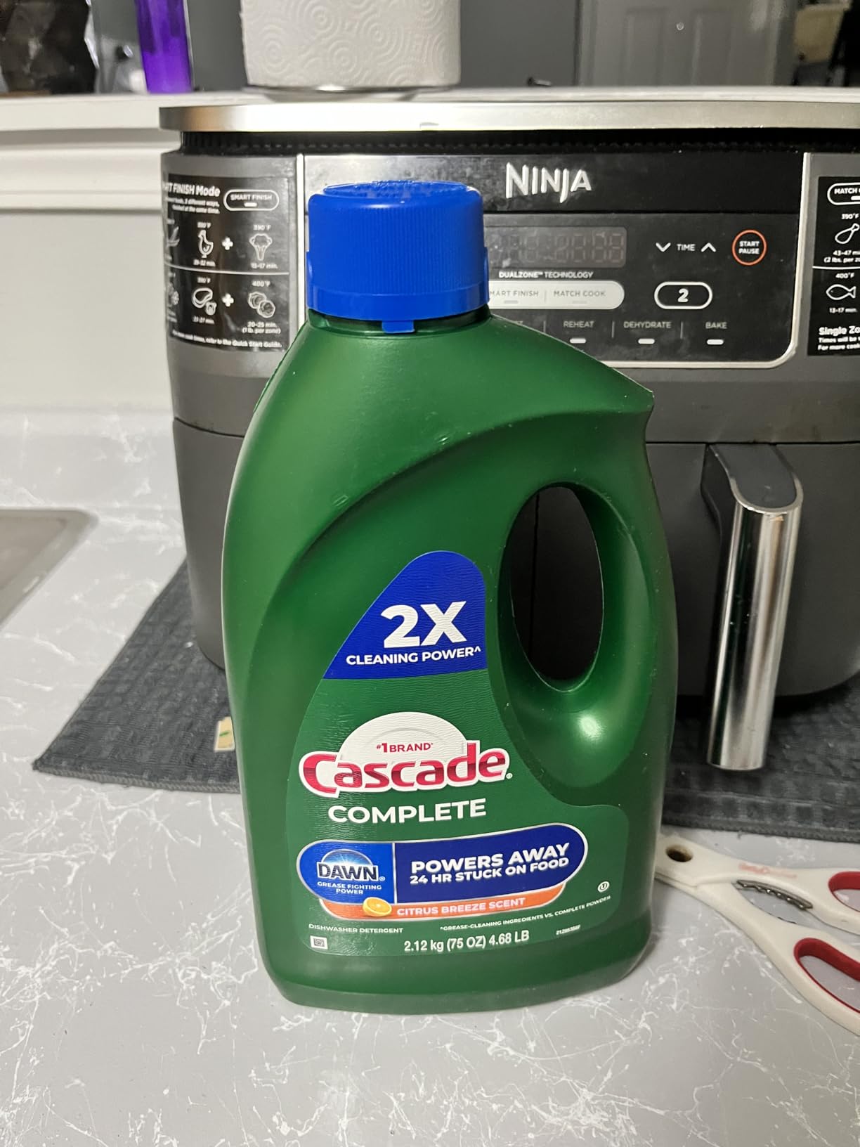 Cascade Complete Dishwasher Detergent Liquid Gel, Dish Detergent, Dishwasher Soap, Citrus, 75oz customer photo 1