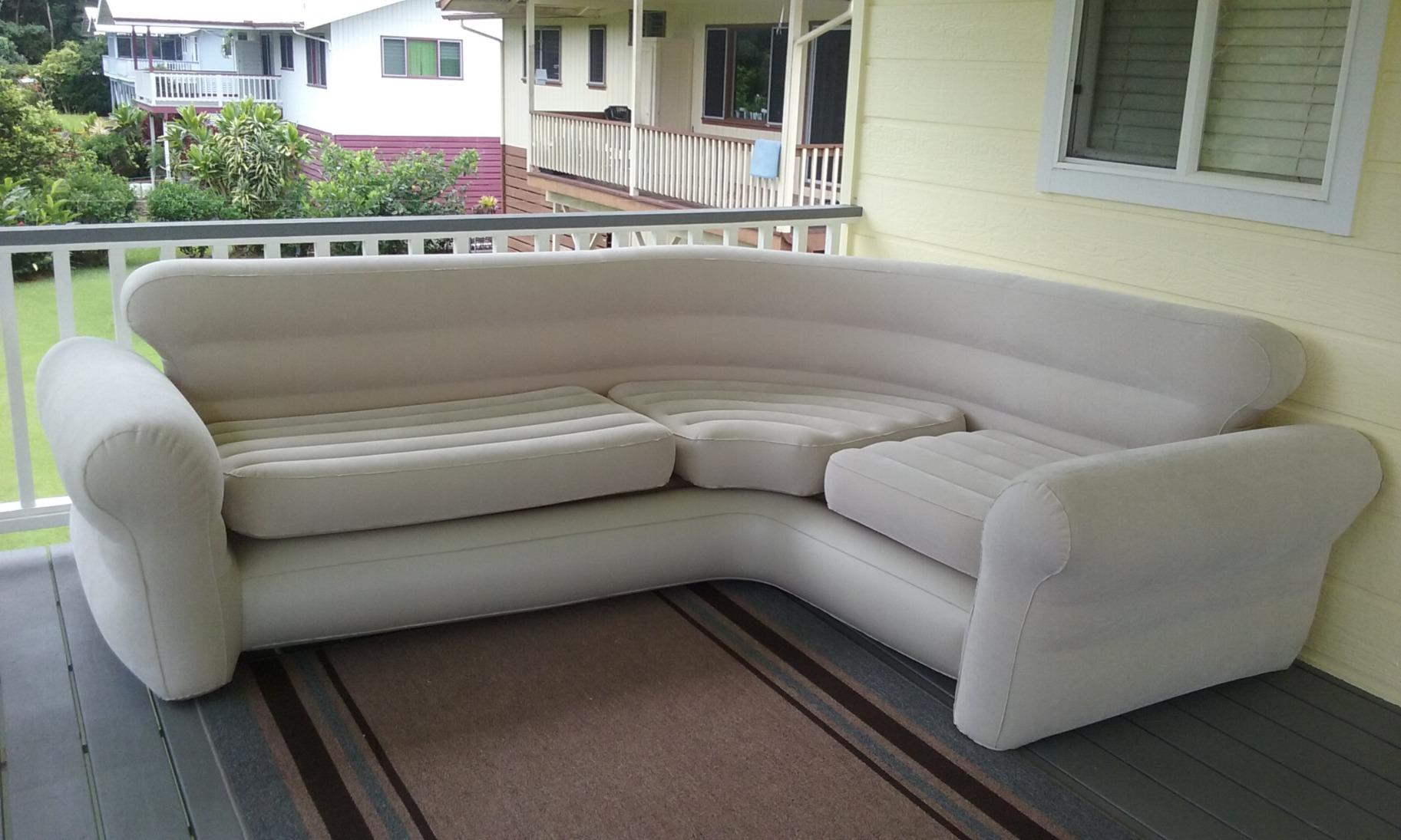 Intex Inflatable Corner Sofa, L-Shaped Couch Family Lounge | 68575EP - 4-Seater with Deep Cushions Quick & Easy Indoor Living Room Setup customer photo 2