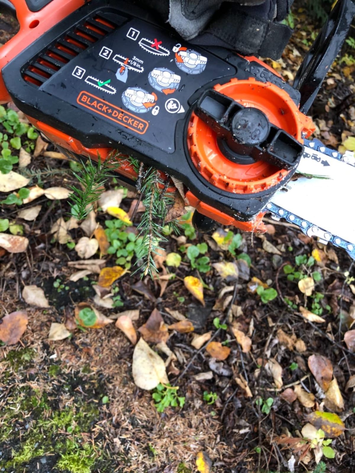 BLACK+DECKER 20V MAX Chain Saw Cordless Chainsaw, 10-Inch Battery Chainsaw, Tool Only, for Wood Cutting and Tree Pruning, Includes Guide Bar Scabbard (LCS1020B) customer photo 2