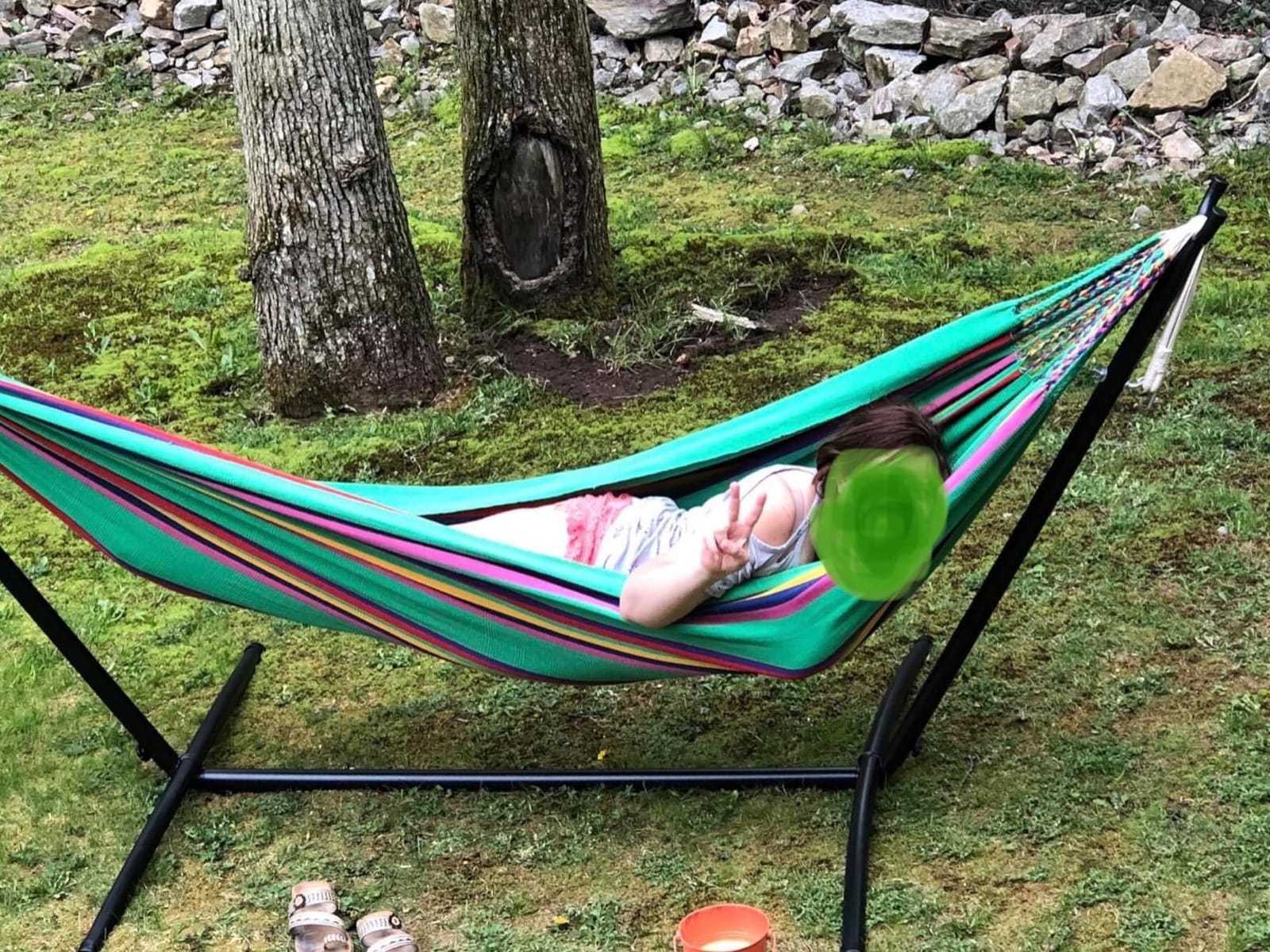 Sunnydaze Brazilian Portable Steel Hammock Stand, Black Finish customer photo 2