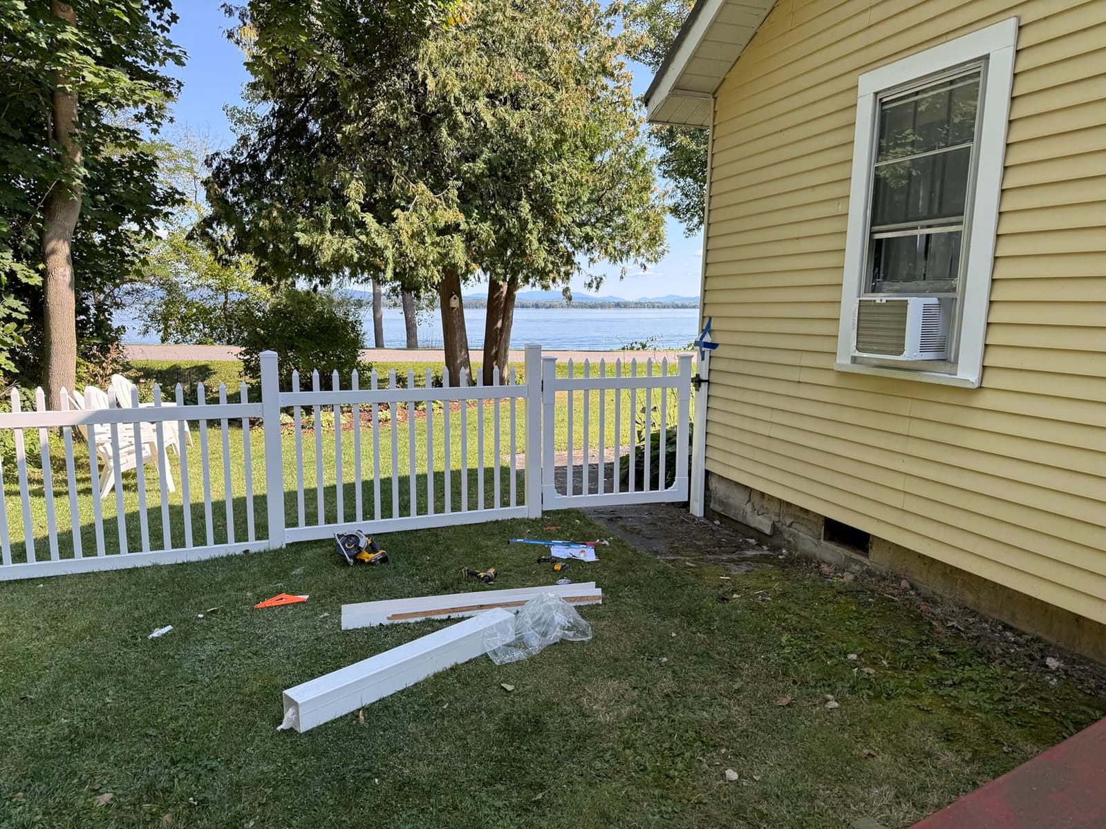 WamBam Sturbridge Yard or Pool Fence, White Vinyl No Dig DIY Kit customer photo 1