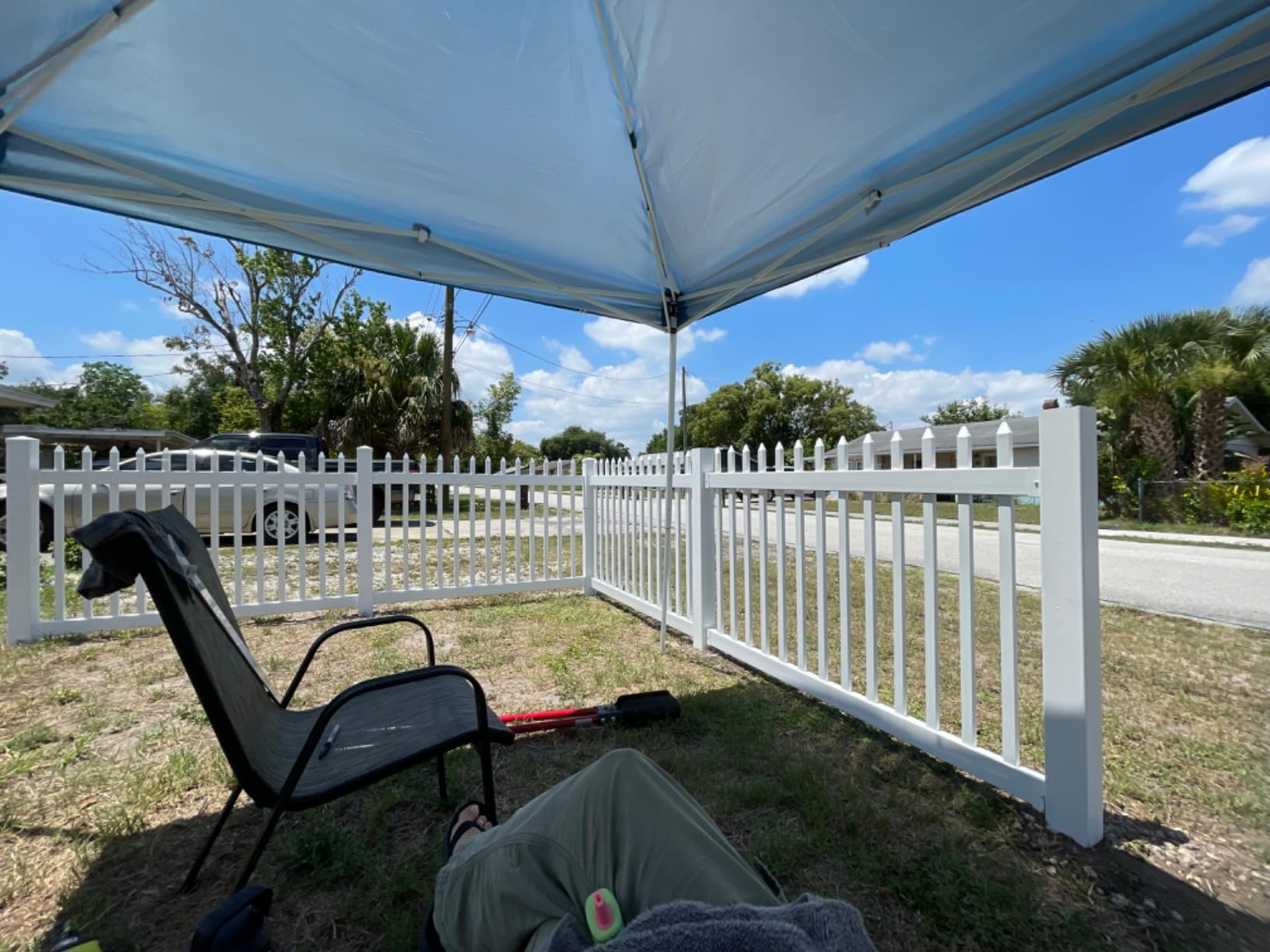 WamBam Sturbridge Yard or Pool Fence, White Vinyl No Dig DIY Kit customer photo 2