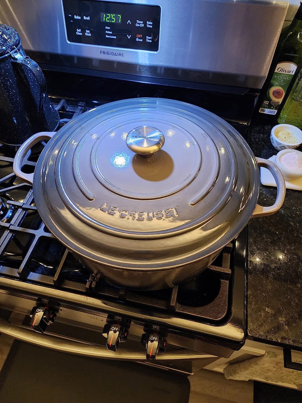Le Creuset Enameled Cast Iron Round Dutch Oven, 7.25 qt., Cerise customer photo 2