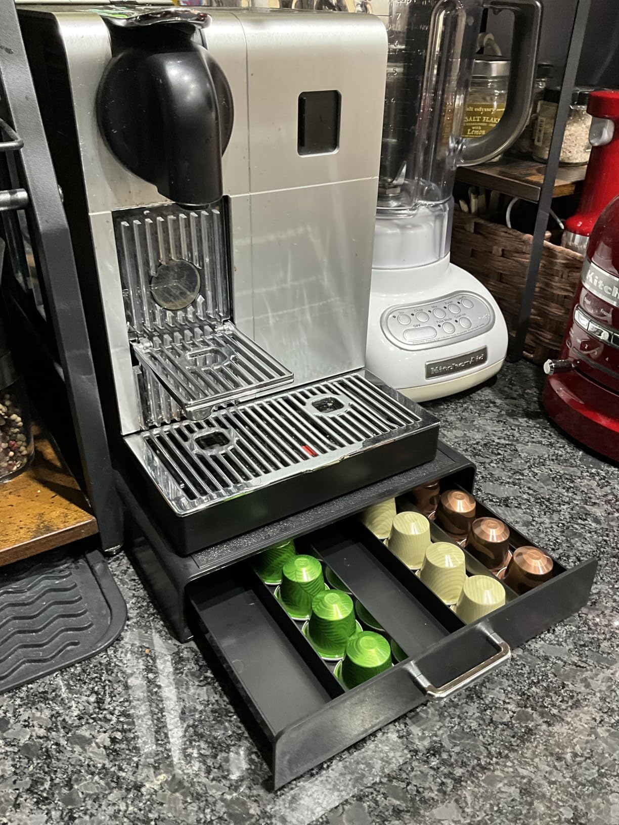 Amazon Basics Nespresso OriginalLine Coffee Pod Storage Drawer Holder, 50 Capsule Capacity, Black customer photo 2