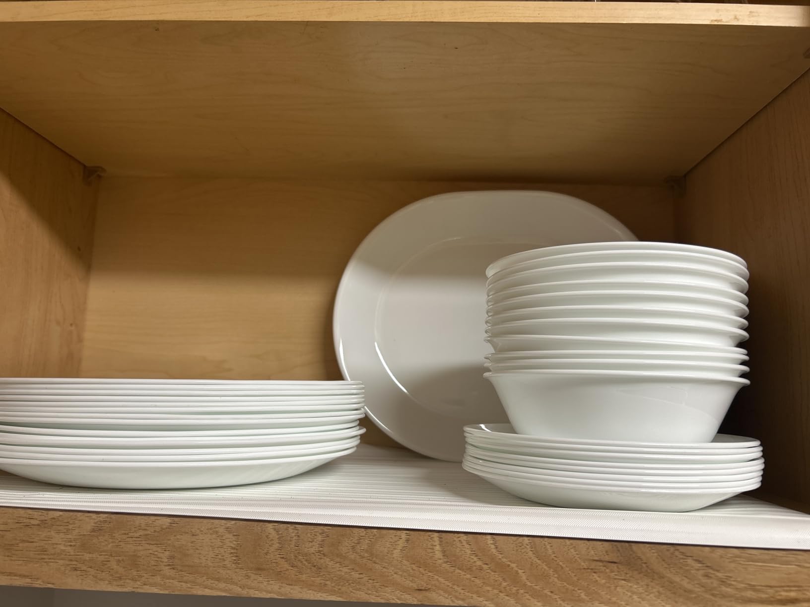 Corelle Vitrelle 38-Piece Service for 12 Dinnerware Set, Triple Layer Glass and Chip Resistant, Lightweight Round Plates and Bowls Set, Winter Frost White customer photo 2