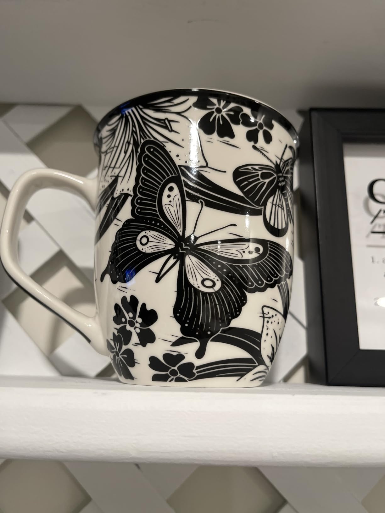 Karma Gifts 16 oz Black and White Boho Mug Dog - Cute Coffee and Tea Mug - Ceramic Coffee Mugs for Women and Men customer photo 2