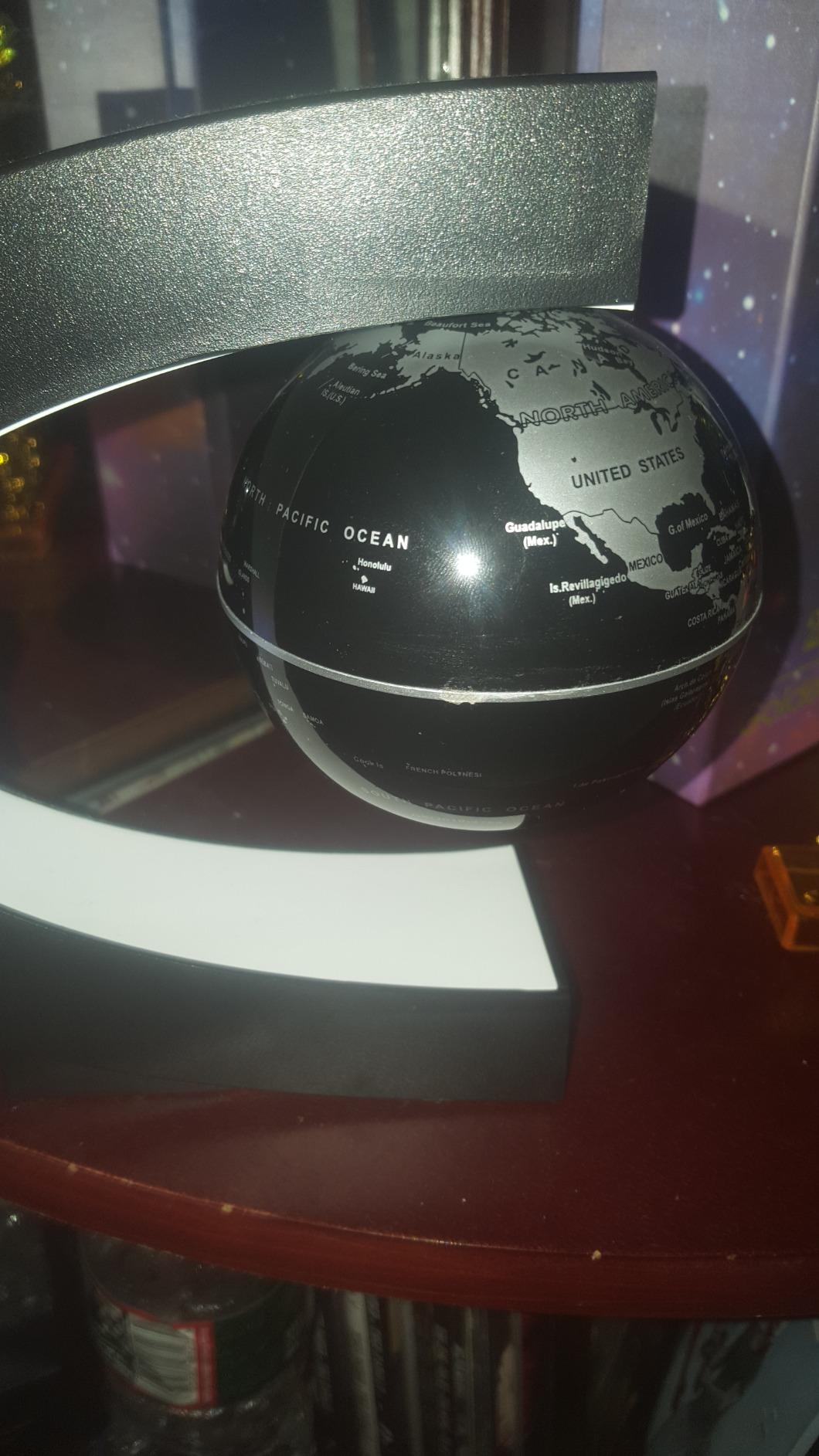 Magnetic Levitating Globe with LED Light | Cool Tech Gift for Men Father | Boys Birthday Gifts for Him | Floating Globes World Office Desk Accessories Tech Gadgets Home Decor Display- Black customer photo 1