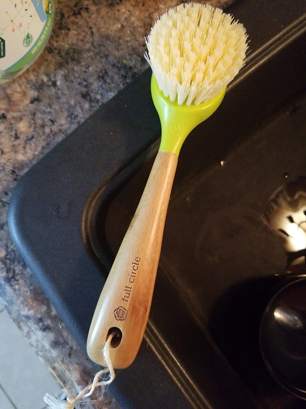 Full Circle Kitchen Dish Brush, Bamboo Handle & Strong Bristles, White 1pk customer photo 1