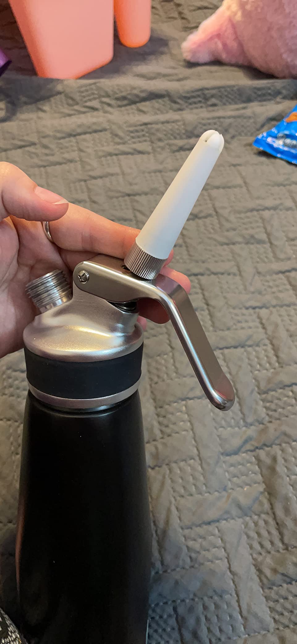 EurKitchen Aluminum Whipped Cream Dispenser - Heavy-Duty 1-Pint with 3 Decorating Nozzles & Cleaning Brush customer photo 2