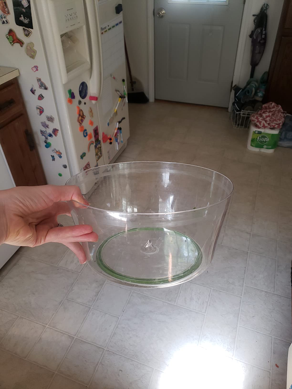 Zyliss Swift Dry Salad Spinner Large - Plastic Lettuce Colander and Spinner - Vegetable and Fruit Washer and Dryer - Dishwasher Safe Produce Tosser and Salad Spinner - Green, Large customer photo 1