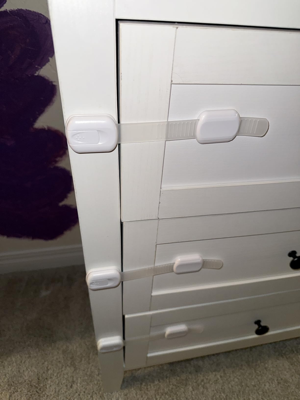 SKYLA HOMES Cabinet Strap Locks for Baby Proofing, 8 Pack, White customer photo 1