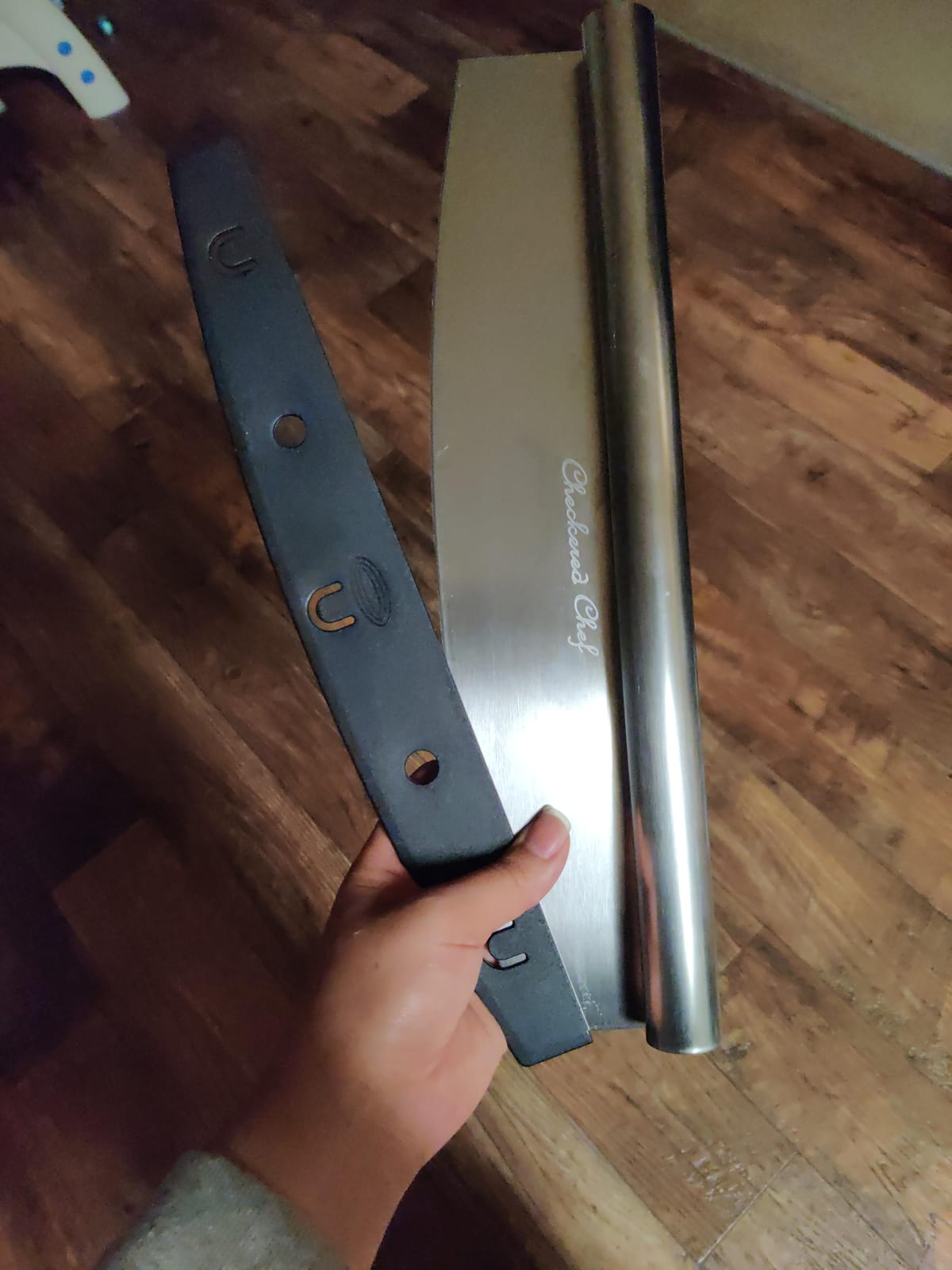 Checkered Chef Pizza Cutter Rocker Blade, with Plastic Cover, 14