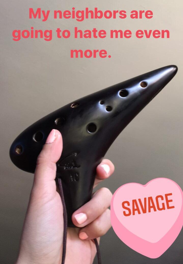 Focalink Alto C 12 Holes Ceramic Ocarina - Easy to Learn, Good for Beginner & Great Gift. Linn's Arts! (Brown) customer photo 1