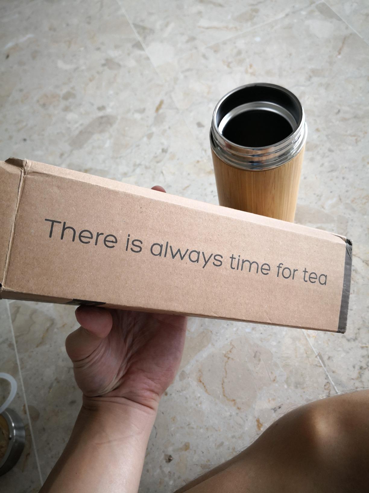LeafLife Premium Bamboo Tea Tumbler with Infuser for Loose Leaf Tea | Insulated Coffee Bottle, Stainless Steel Gift Set, Leakproof Travel Mug, 17oz customer photo 2