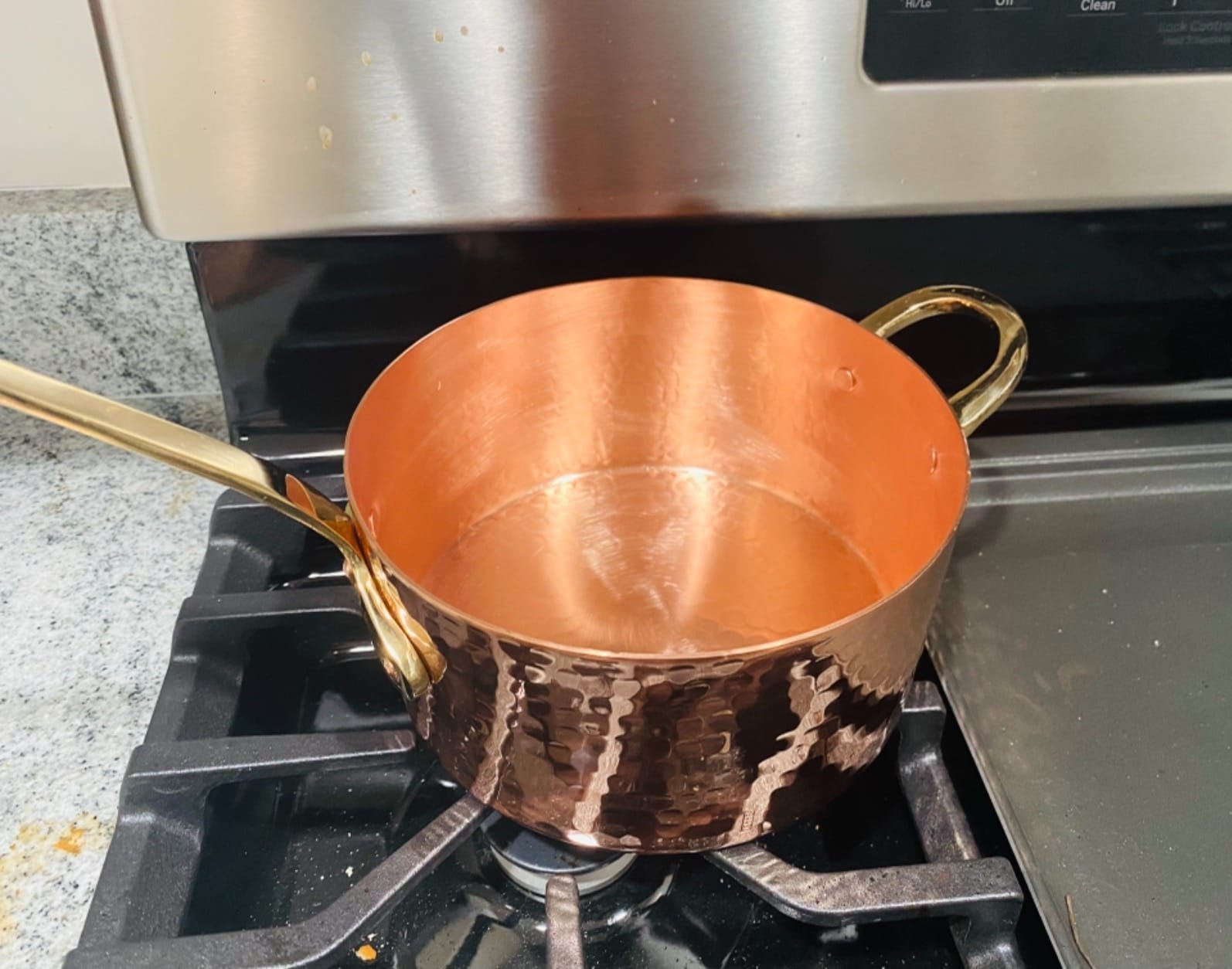 DEMMEX 1mm Thick Hammered Unlined Uncoated Solid Copper Sugar Sauce Zabaglione Pan Candy Jam Caramel Dessert Pot with Lid and Helper Handle, Handmade in Turkey, (1.7-Quart) customer photo 2