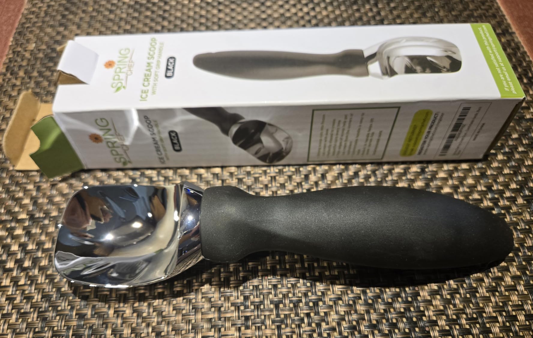 Spring Chef Heavy Duty Metal Ice Cream Scoop with Soft Grip Handle, Black customer photo 2