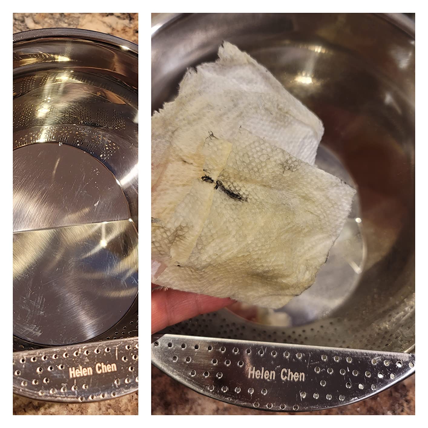 Helen's Asian Kitchen Japanese Rice Washing Bowl, 3-Quart, Side Drainer customer photo 2