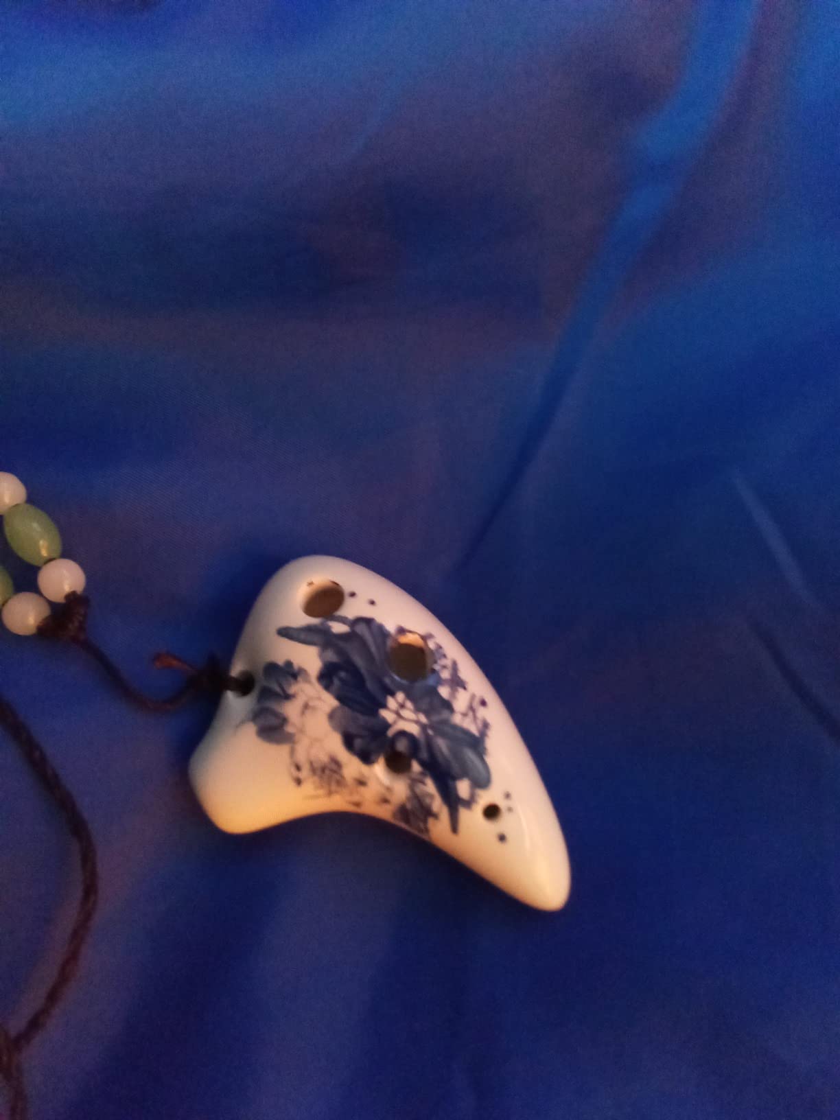 LMS 6 Hole Ceramic Mini Ocarina necklace small ocarina instrument (Coffee) customer photo 2