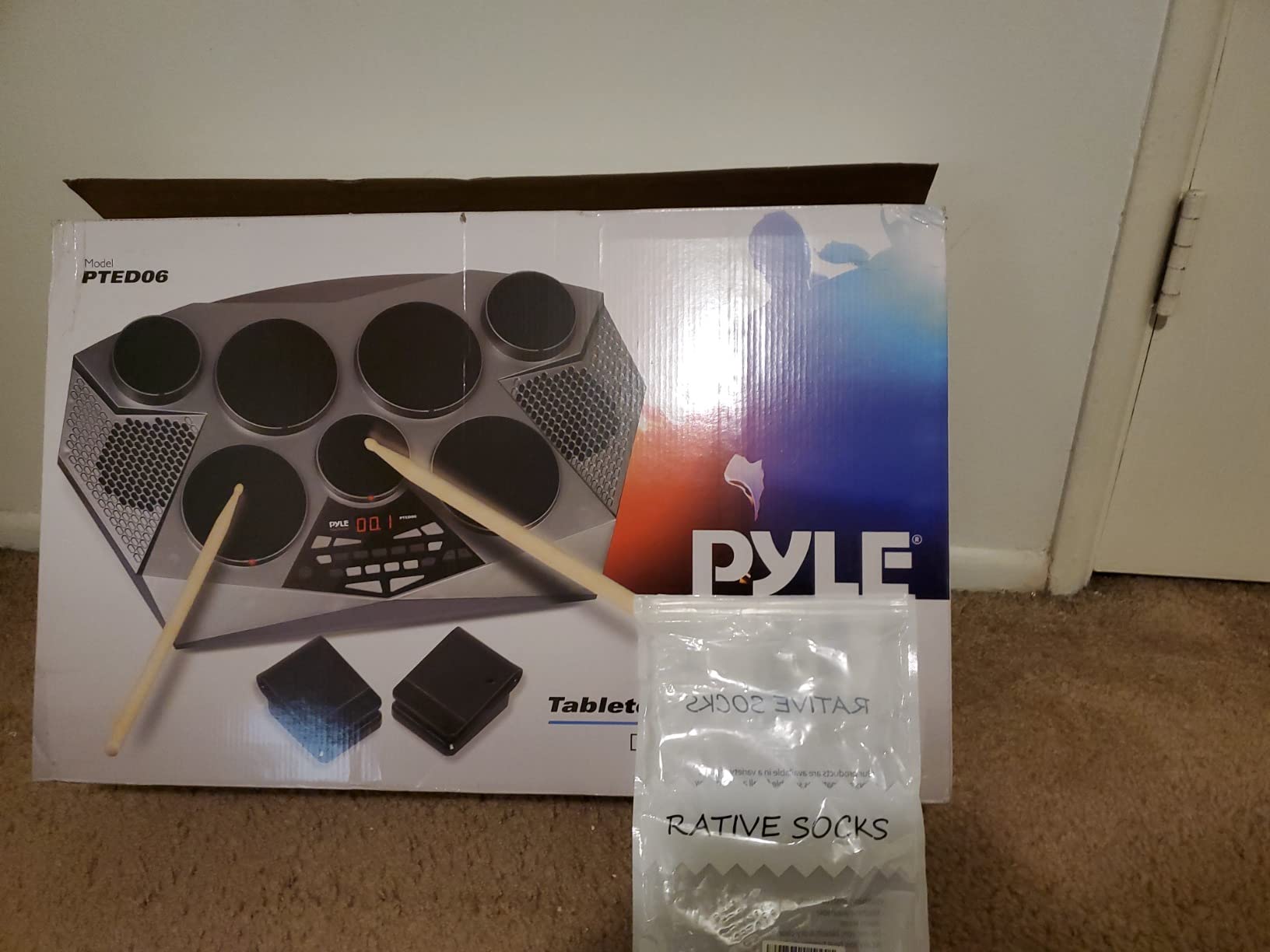 Pyle Pro Electronic Drum kit - Portable Electric Tabletop Drum Set Machine with Digital Panel, 7 Drum Pad, Hi-Hat / Kick Bass Pedal Controller USB AUX -Tom Toms, Hi-Hat, Snare Drums, Cymbals - PTED06 customer photo 2