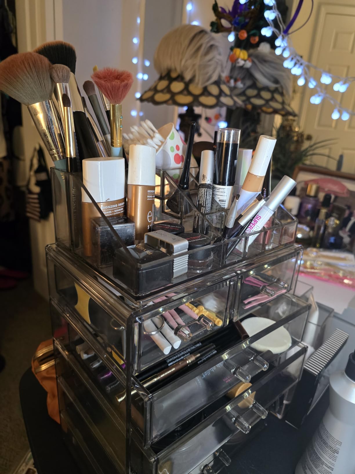 Sorbus Makeup Organizer, 7-Drawer Acrylic 2-Piece Set (Clear) customer photo 1