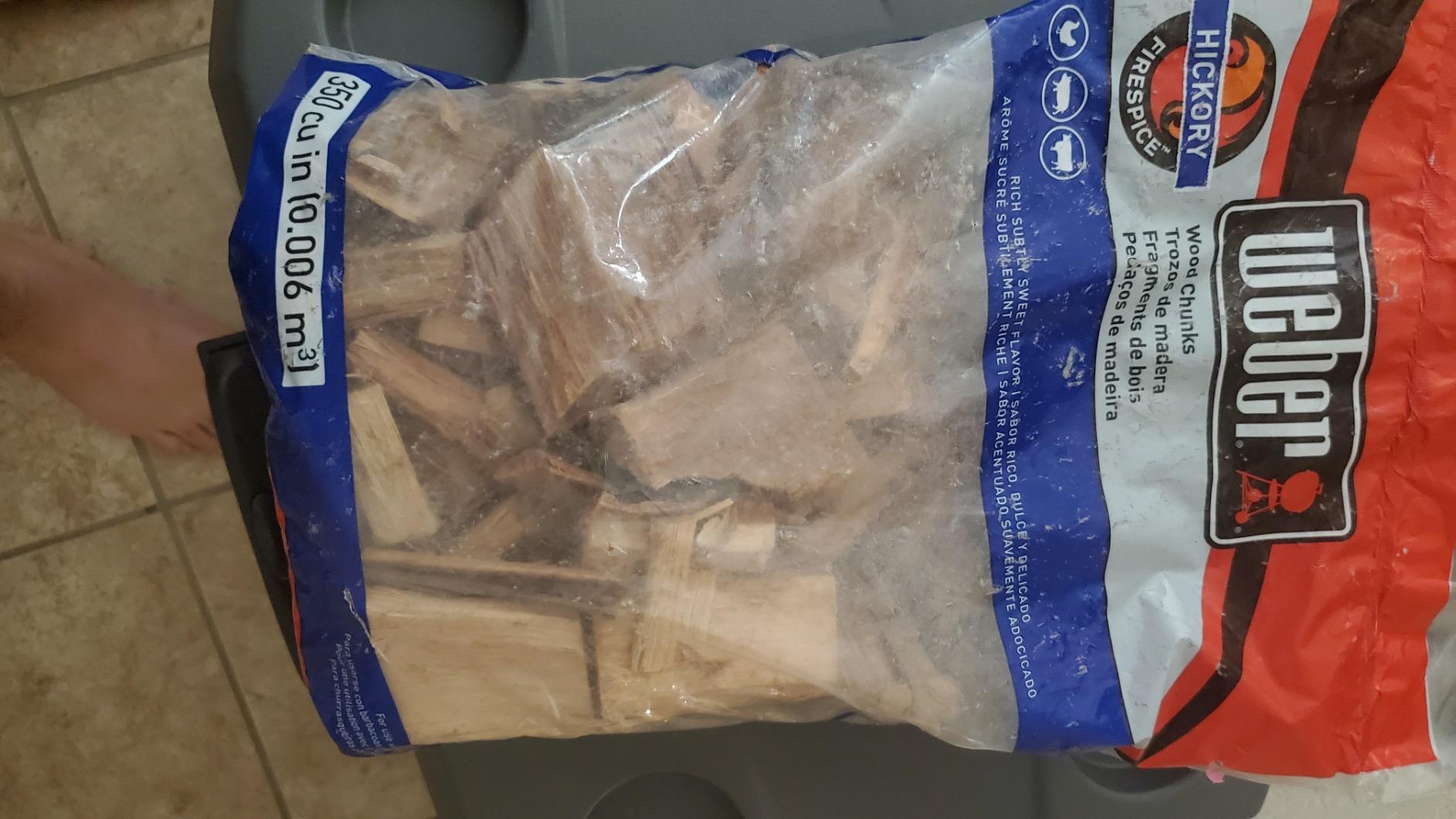 Weber Hickory Wood Chunks, Outdoor Cooking Fuel, 4 lb | Premium BBQ Smoking & Grilling Fuel for Rich, Subtly Sweet Flavor - Ideal for Beef, Lamb, Poultry & Pork - Long Lasting customer photo 2