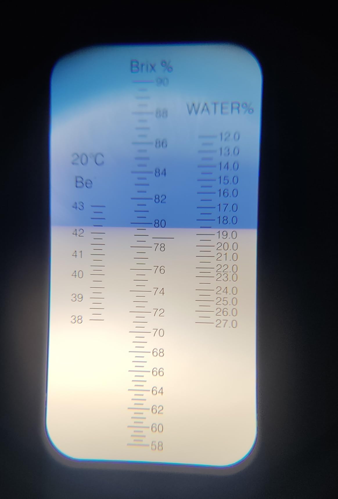 aichose Honey Refractometer for Honey Moisture, Brix and Baume, 3-in-1 Uses, 58-90% Brix Scale Range Honey Moisture Tester, with ATC, Ideal for Honey, Maple Syrup, and Molasses, Bee Keeping Supplies customer photo 1