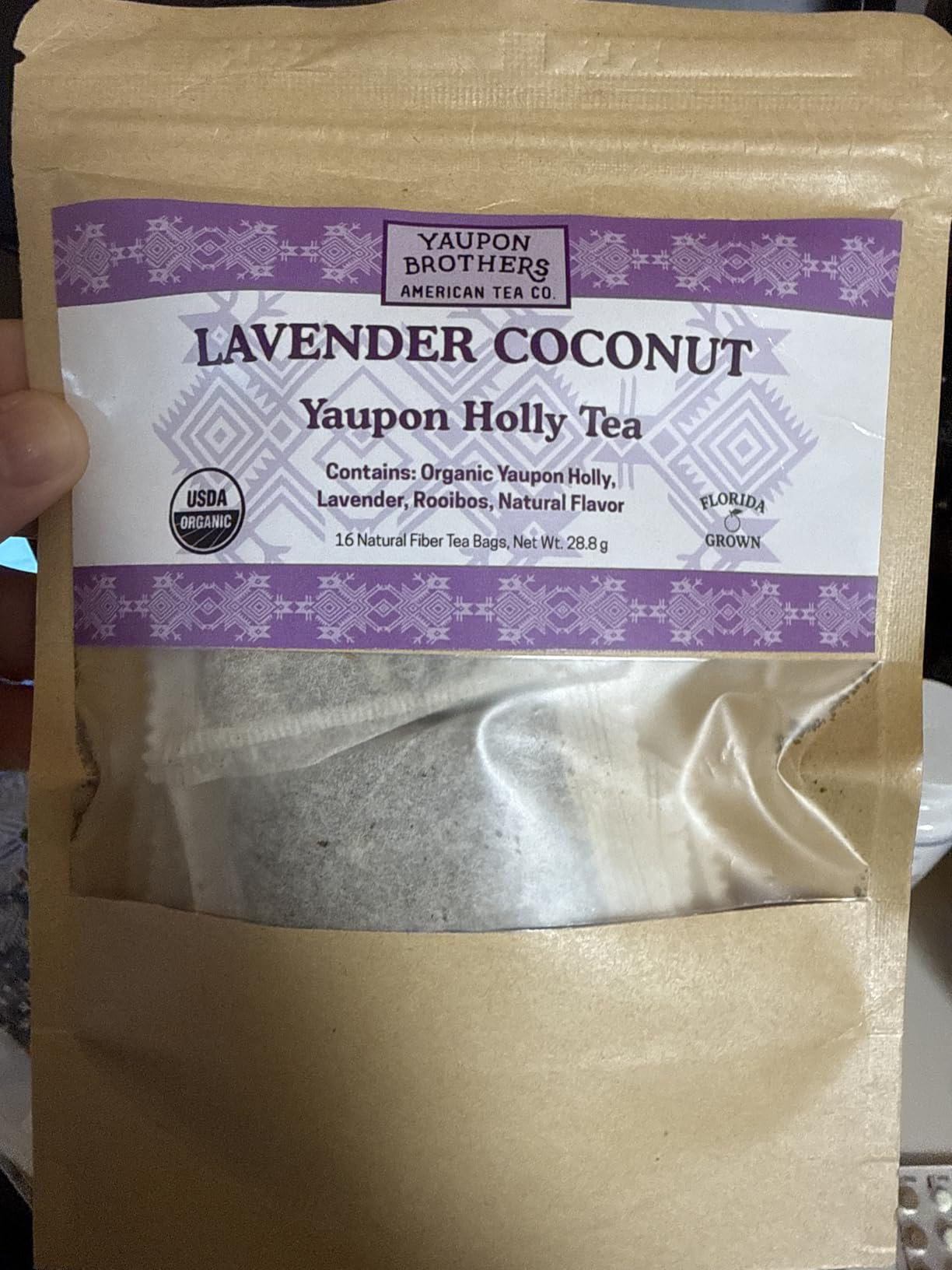 Yaupon Brothers Lavender Coconut Yaupon Tea, Organic, 16 Tea Bags customer photo 1