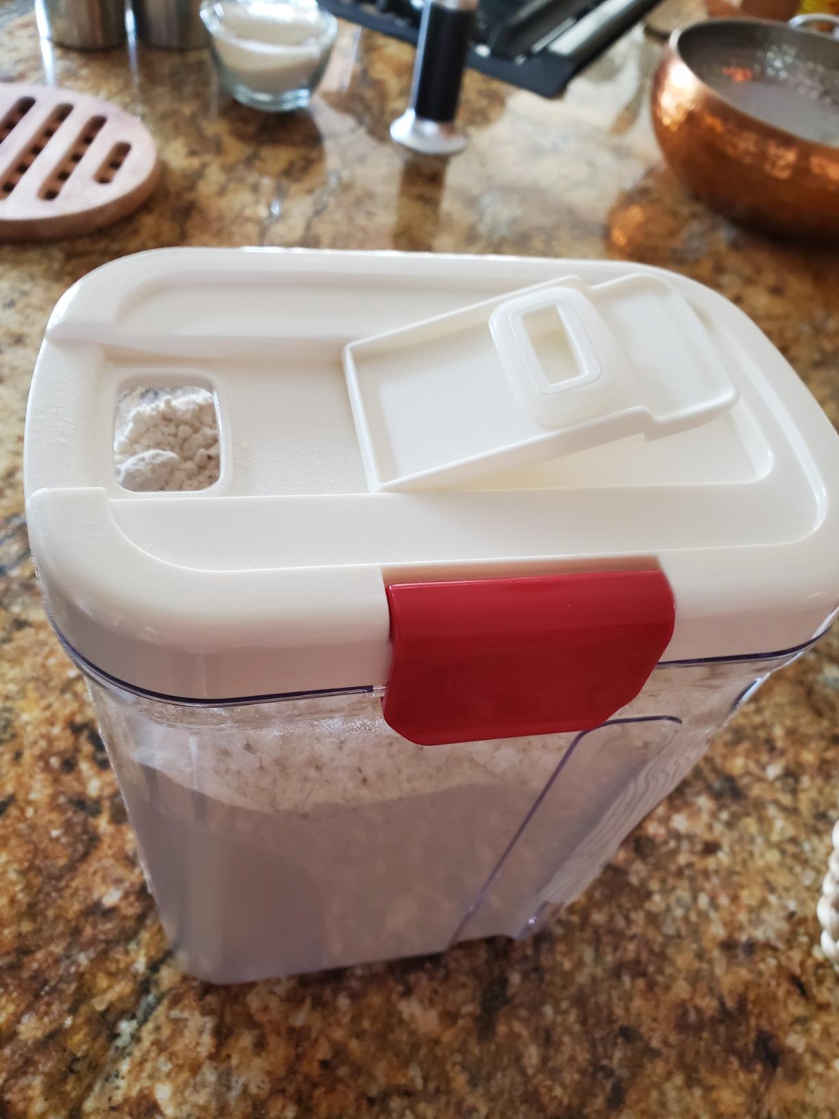 Progressive PrepSolutions Sugar Keeper – Airtight Storage Container for Keeping Sugar Fresh, BPA-Free, 4 lb Capacity, Easy Pour Design, White/red customer photo 2
