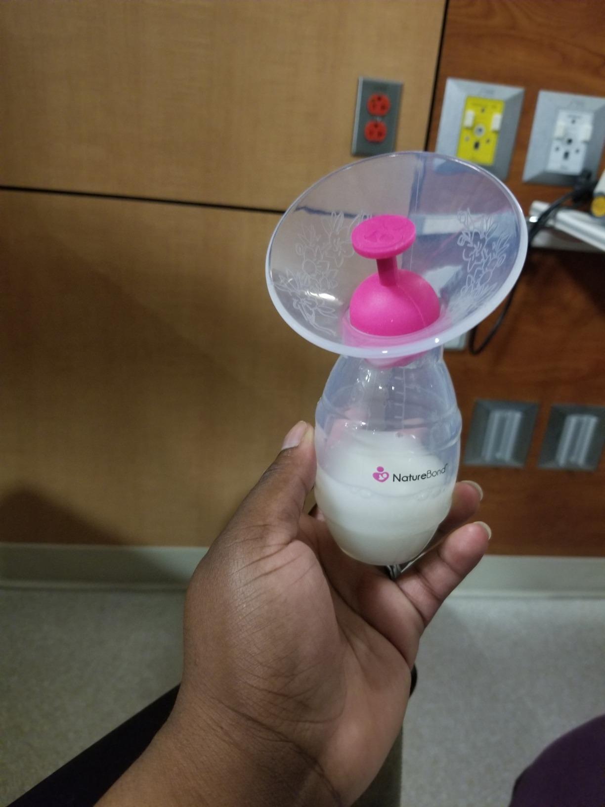 NatureBond Silicone Breast Pump with lid, Stopper, Strap, Pouch. Breastfeeding Essential Premium All in 1 Set. 3.4oz 100ml (Premium All-in-ONE) customer photo 2