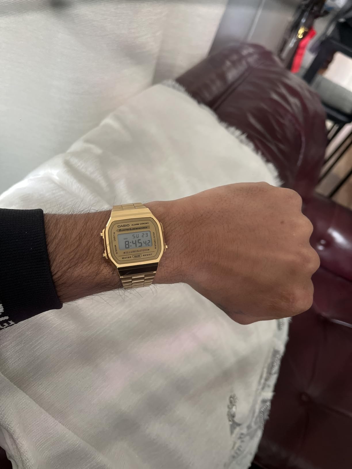 Casio Vintage Gold-Tone Stainless Steel Digital Watch 38.6x36.3mm - A168WG-9VT customer photo 2