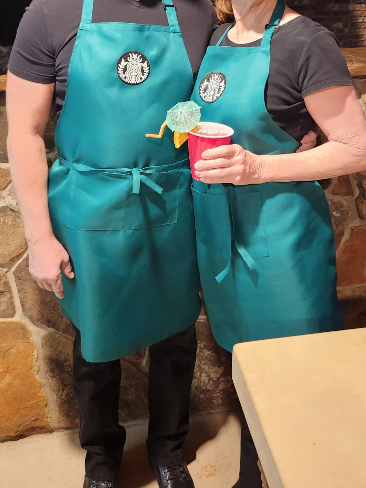 Syntus Apron for Men Women, Adjustable Cooking Kitchen Apron with 2 Pockets customer photo 1