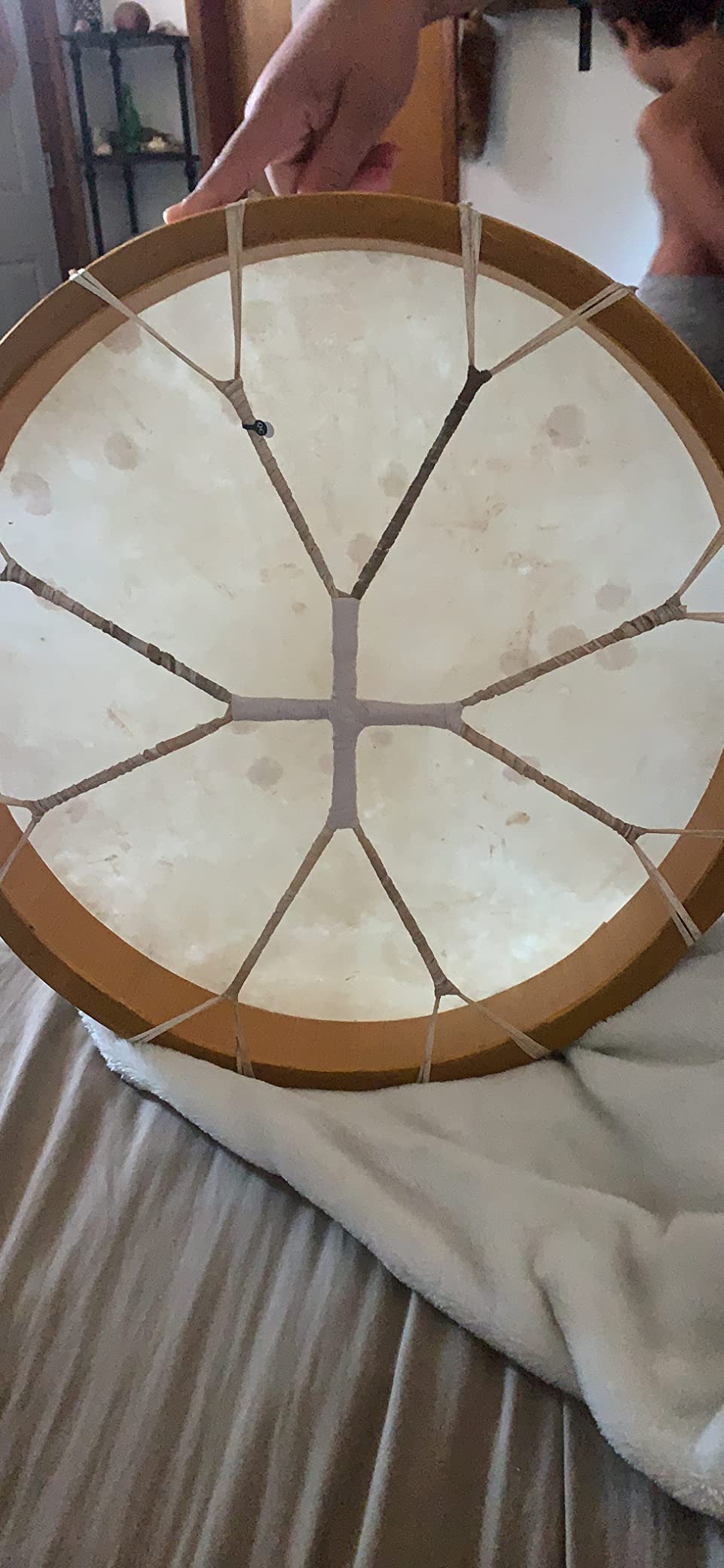 Shaman drum round with goat skin, Frame Drum, handmade … (16