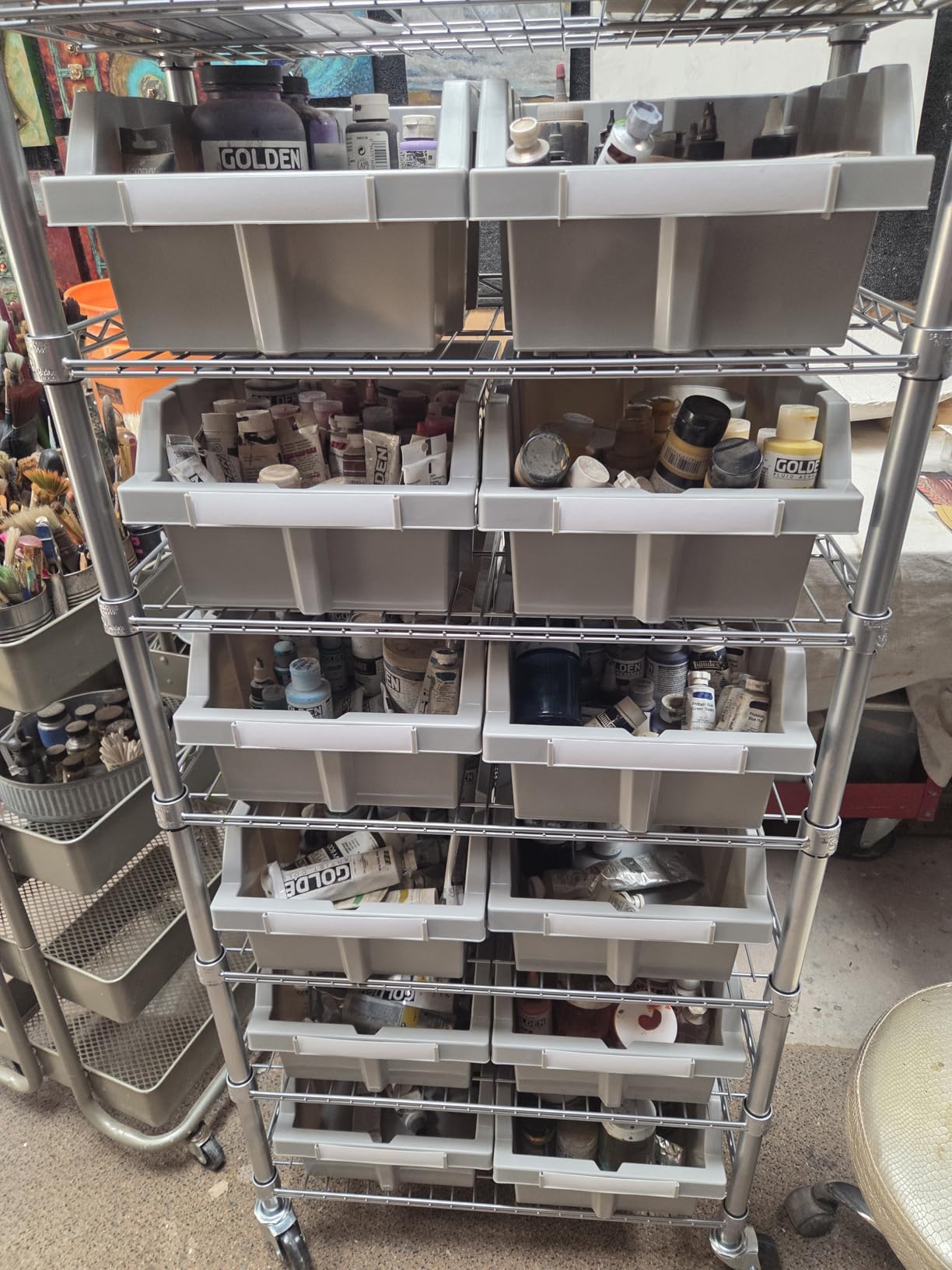 Seville Classics Commercial 7-Tier Platinum/Gray NSF 22-Bin Rack Storage System customer photo 2