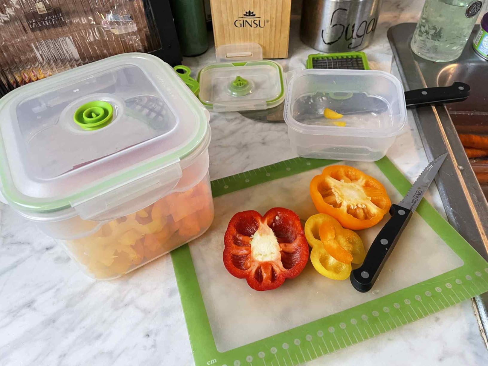 Lasting Freshness Vacuum Seal Food Storage Containers with Hand Pump – BPA-Free Plastic, Airtight Meal Prep & Leftovers Containers, Keep Food Fresh 5X Longer, 19-Piece Set customer photo 2