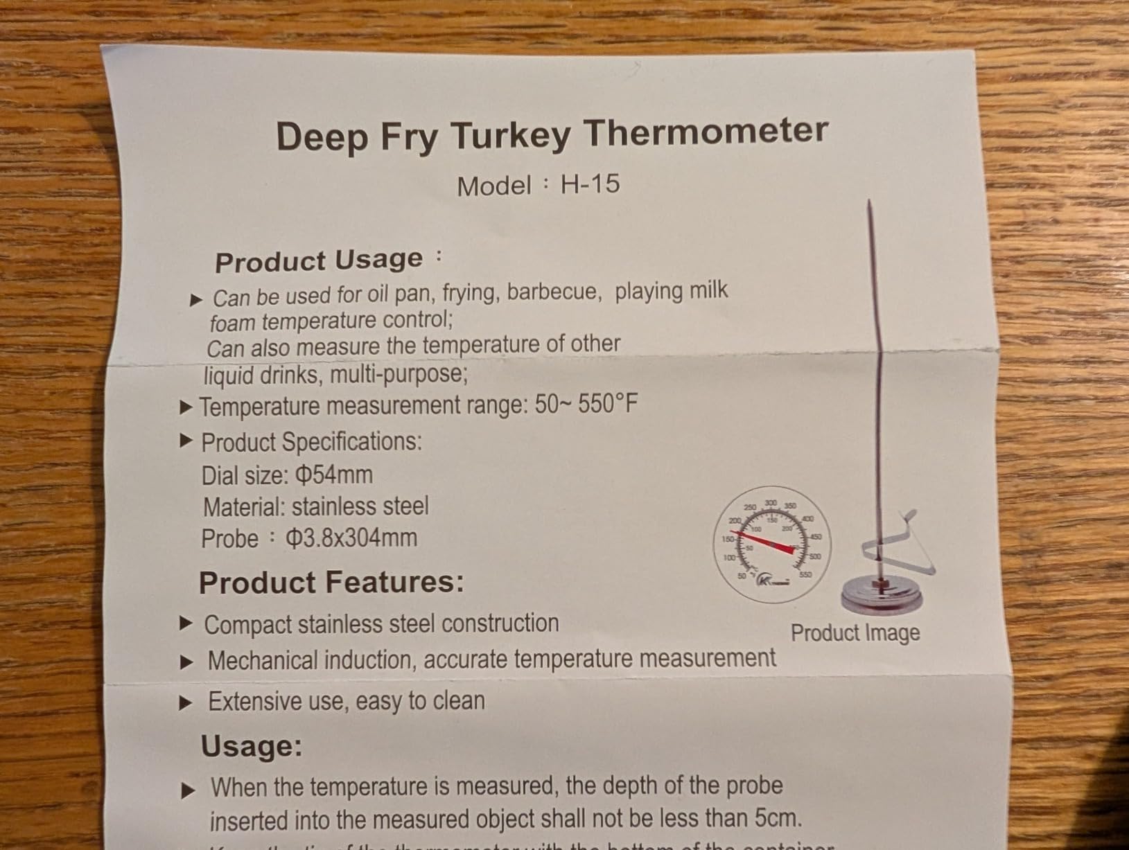 KT THERMO Candy/Deep Fry Thermometer with Instant Read,Dial Thermometer,12