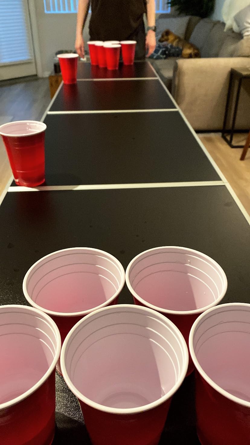 8-Foot Regulation Folding Beer Pong Table w/Beer Pong Balls & Optional Cup Holes, LED Lights, Custom Graphic (Choose Your Model) customer photo 1