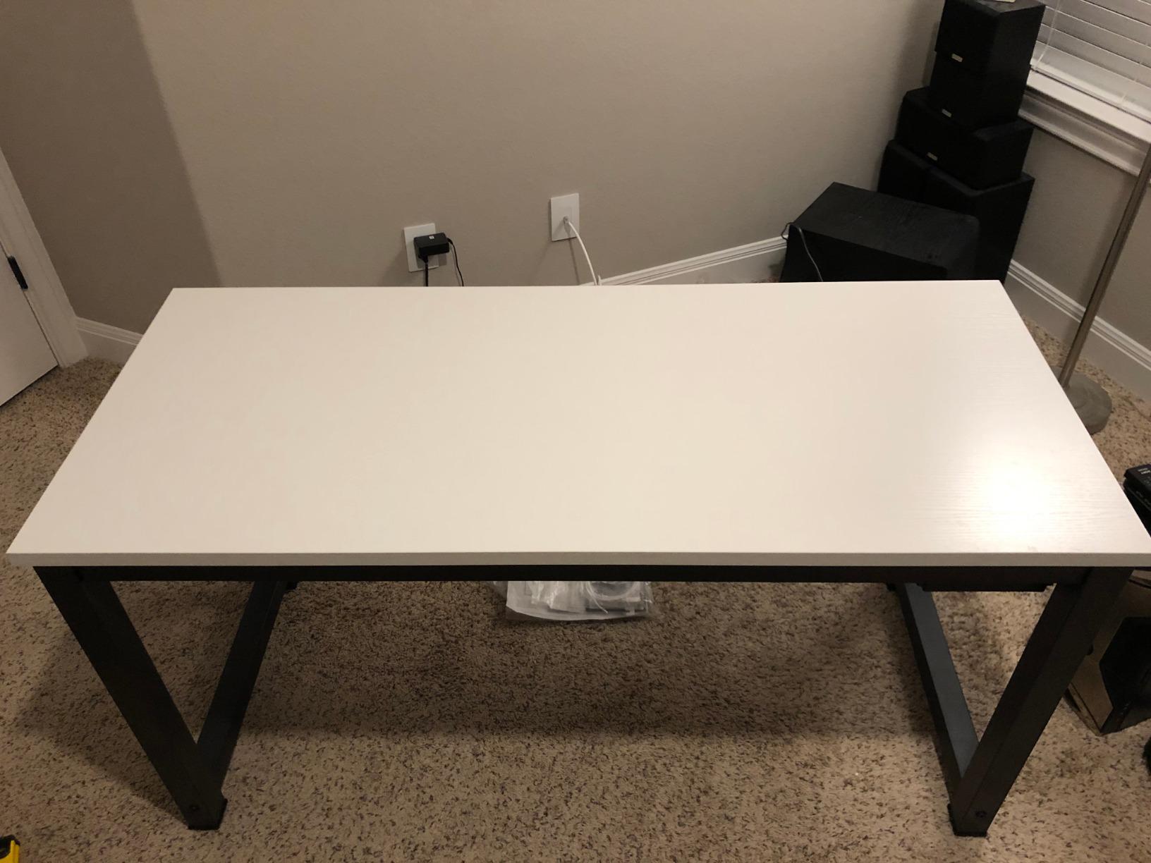 Tribesigns Computer Desk, 47 inch Modern Simple Office Desk Computer Table Study Writing Desk for Home Office, Black customer photo 1