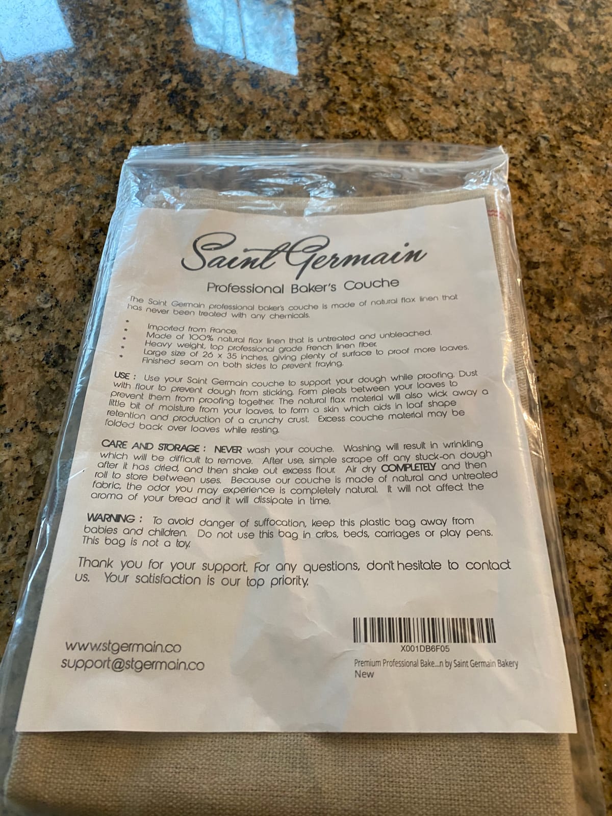 Saint Germain Bakery Premium Professional Bakers Extra Large Couche 35