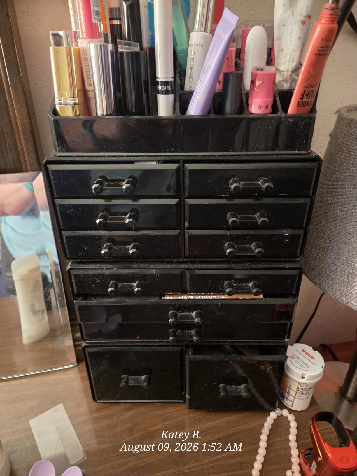 Readaeer Makeup Cosmetic Organizer Storage Drawers Display Boxes Case with 12 Drawers(Clear) customer photo 1