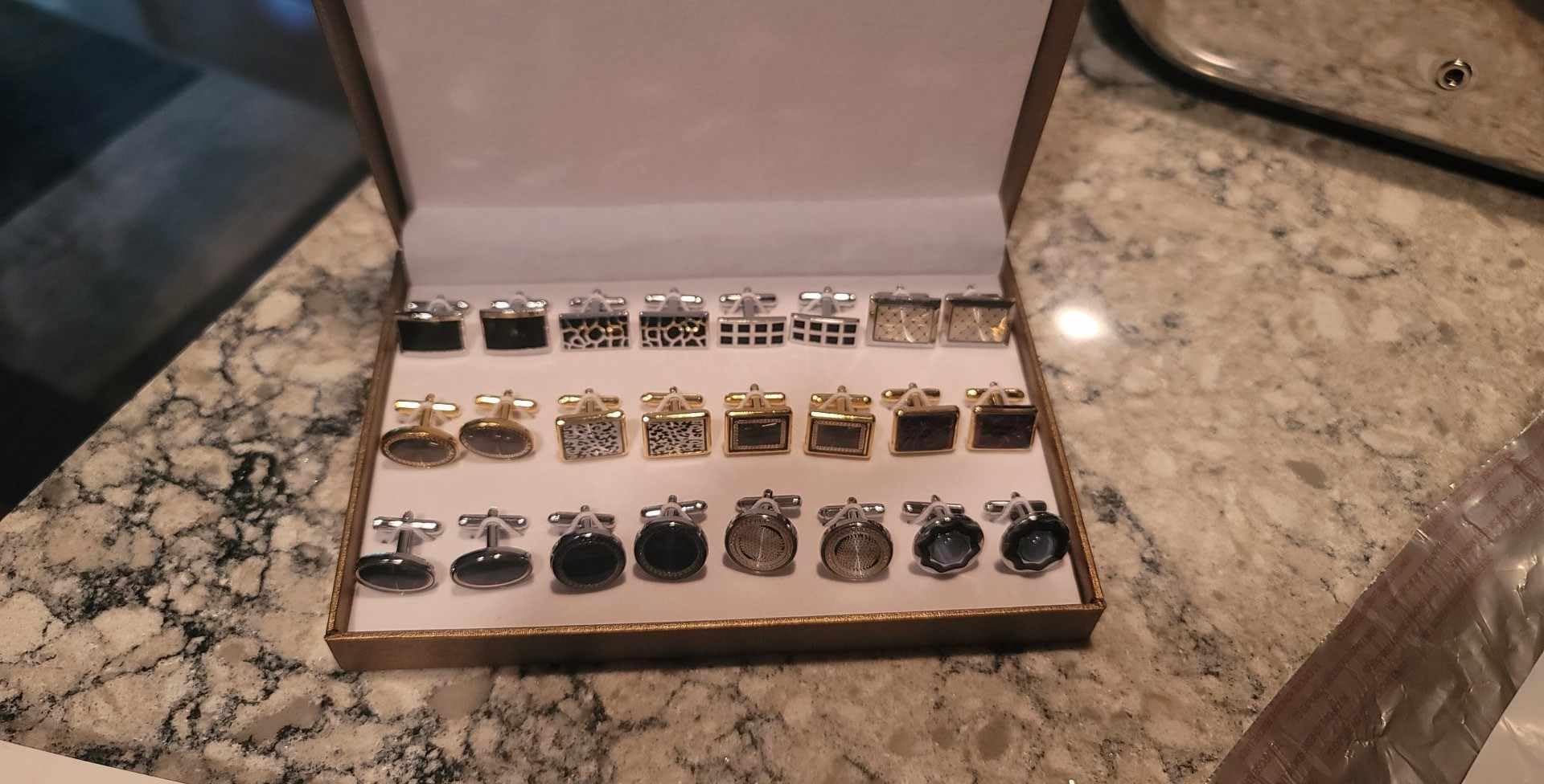 BodyJ4You 12 Pairs Cufflinks for Men Set - Father's Day Gifts for Men - Cuff Links Black Suit Tuxedo Shirt Wedding Business Groom Formal - Elegant Box Jewelry Set customer photo 2