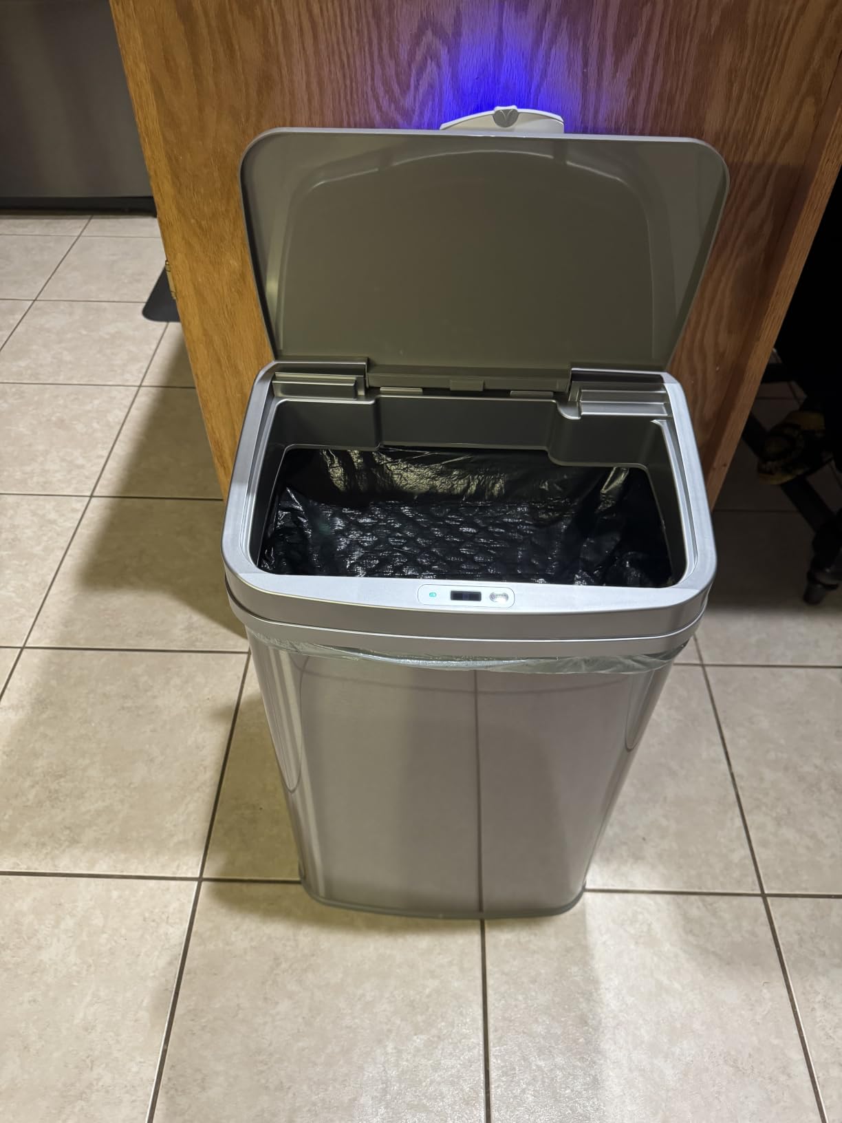 Ninestars 13 Gallon Automatic Trash Can, 50L Touchless Motion Sensor Garbage Can with Odor-Sealing Lid, Rectangular Stainless Steel, Silver Trim customer photo 2