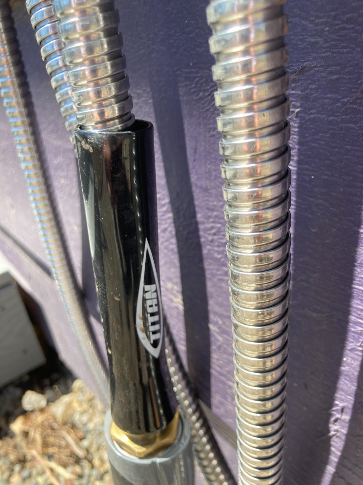 TITAN Garden Hose 100FT - 304 Stainless Steel Metal Water Hose, Flexible, Kink-Free, Lightweight, Durable, Crush Resistant Fittings, Easy to Coil, 500 PSI customer photo 2